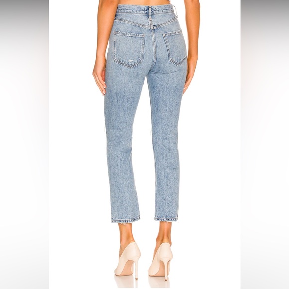 AGOLDE Riley High Rise Straight Crop Distressed Jeans - Picture 8 of 9